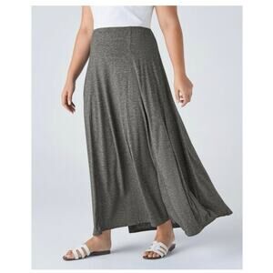 Halara High Waisted Side Zipper Maxi Casual Flare Skirt